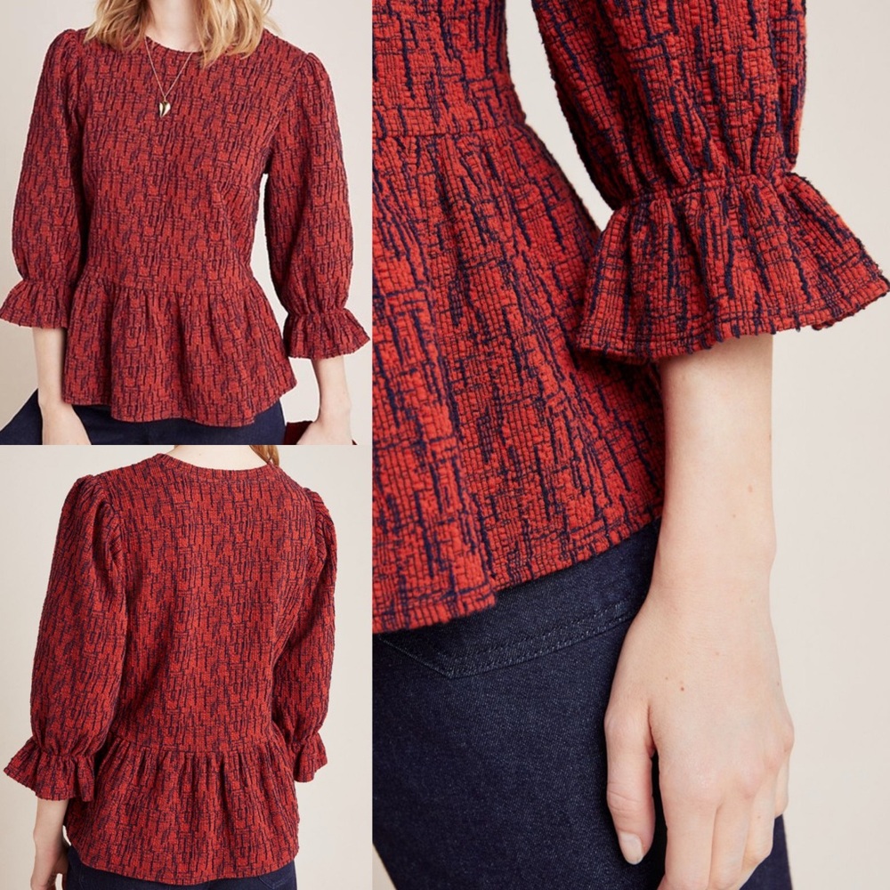 Anthropologie RO&DE Perette peplum top size XS